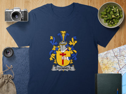 Physical Item S / Navy ODonnell Surname Irish Heraldry Unisex T-Shirt