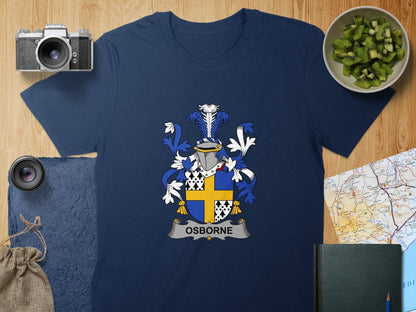 Physical Item S / Navy Osborne Surname Irish Heraldry Unisex T-Shirt