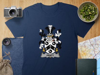 Physical Item S / Navy Pratt Surname Irish Heraldry Unisex T-Shirt