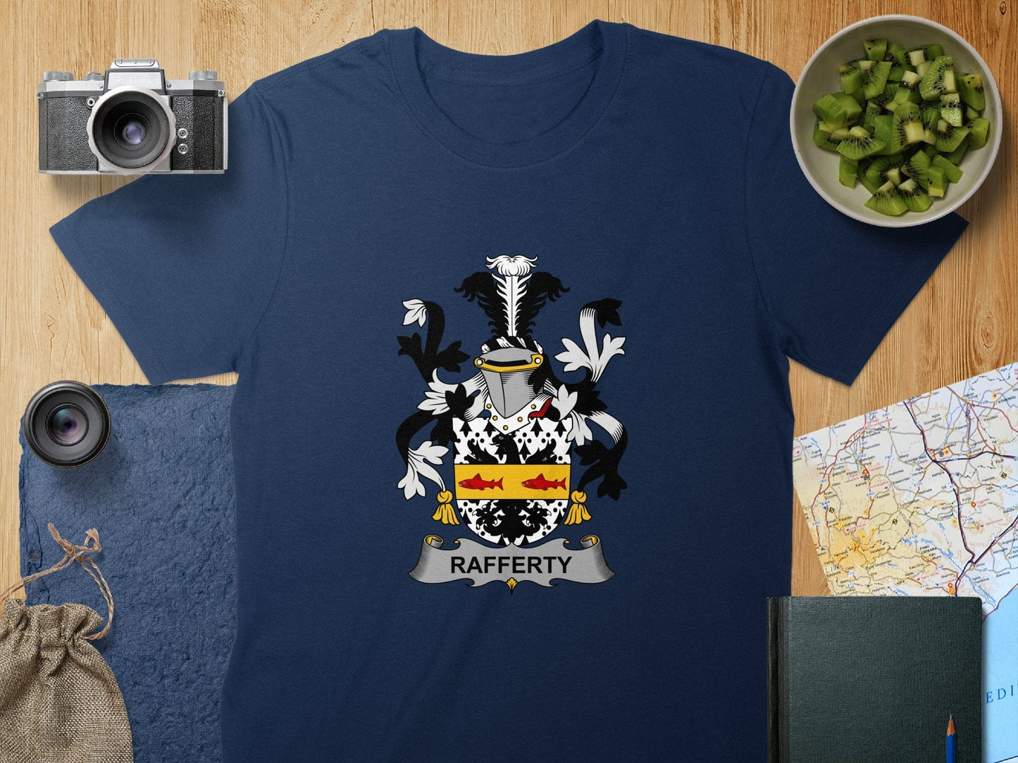 Physical Item S / Navy Rafferty Surname Irish Heraldry Unisex T-Shirt