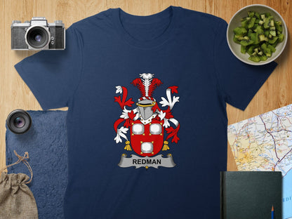 Physical Item S / Navy Redman Surname Irish Heraldry Unisex T-Shirt