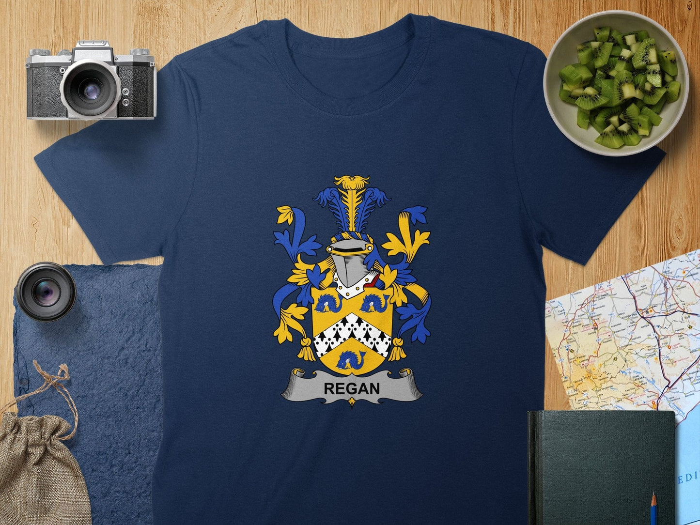 Physical Item S / Navy Regan Surname Irish Heraldry Unisex T-Shirt