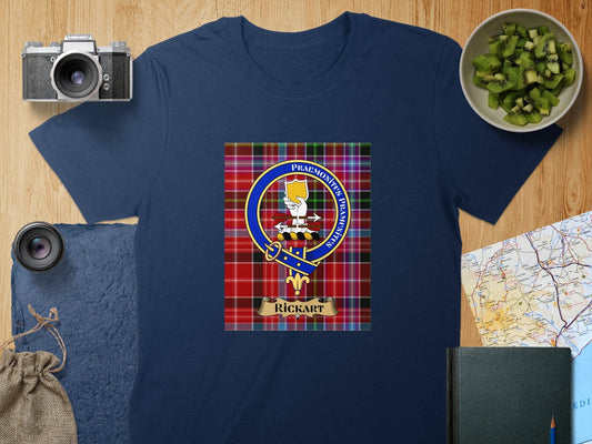 Physical Item S / Navy Rickart Clan Scottish Tartan Crest Unisex T-Shirt