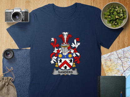 Physical Item S / Navy Sanders Surname Irish Heraldry Unisex T-Shirt