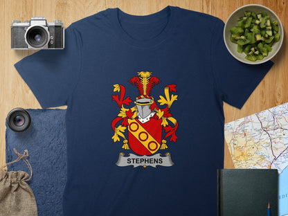 Physical Item S / Navy Stephens Surname Irish Heraldry Unisex T-Shirt