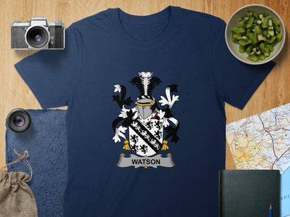 Physical Item S / Navy Watson Surname Irish Heraldry Unisex T-Shirt