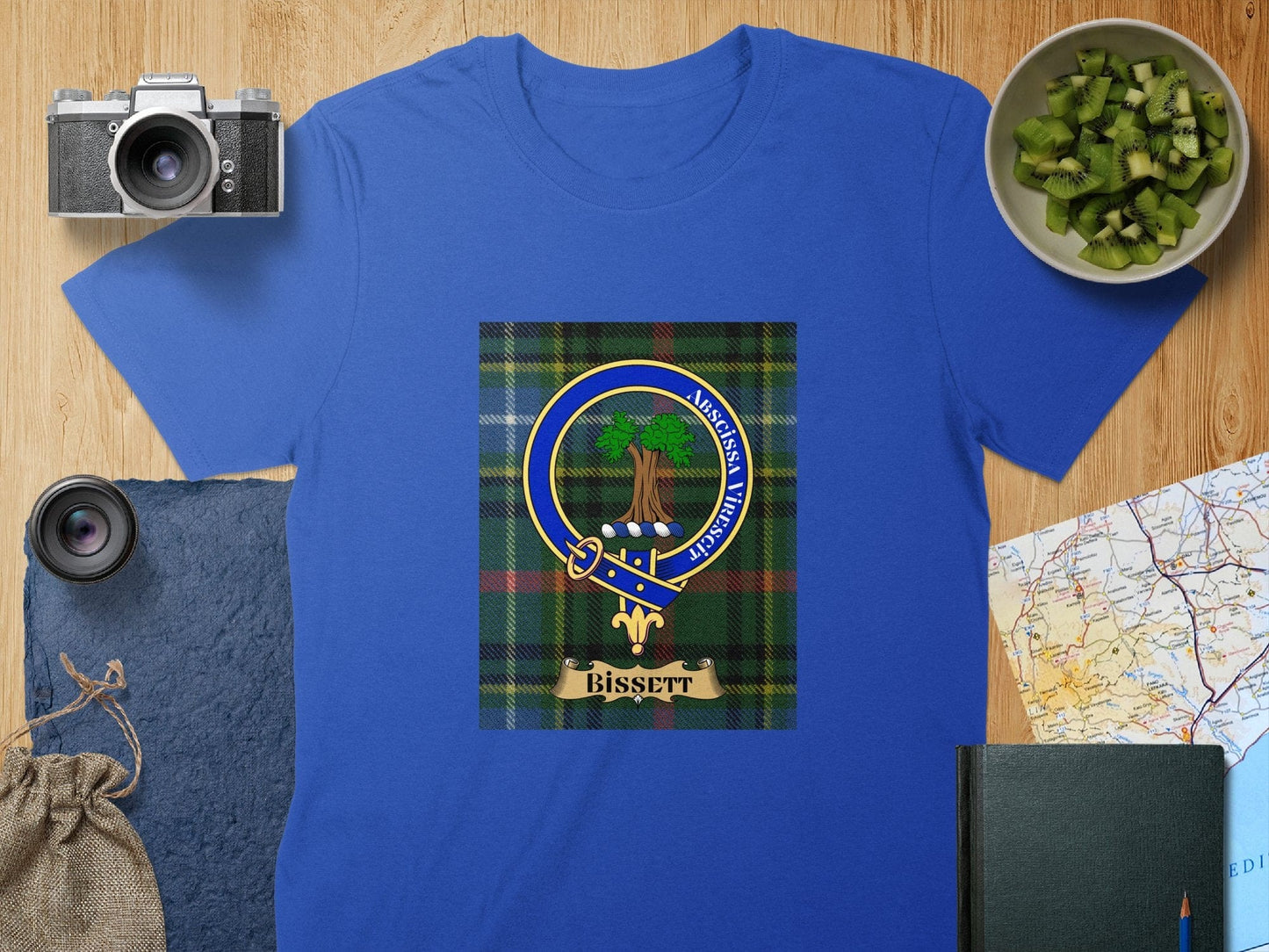 Physical Item S / Royal Bissett Clan Scottish Tartan Crest Unisex T-Shirt