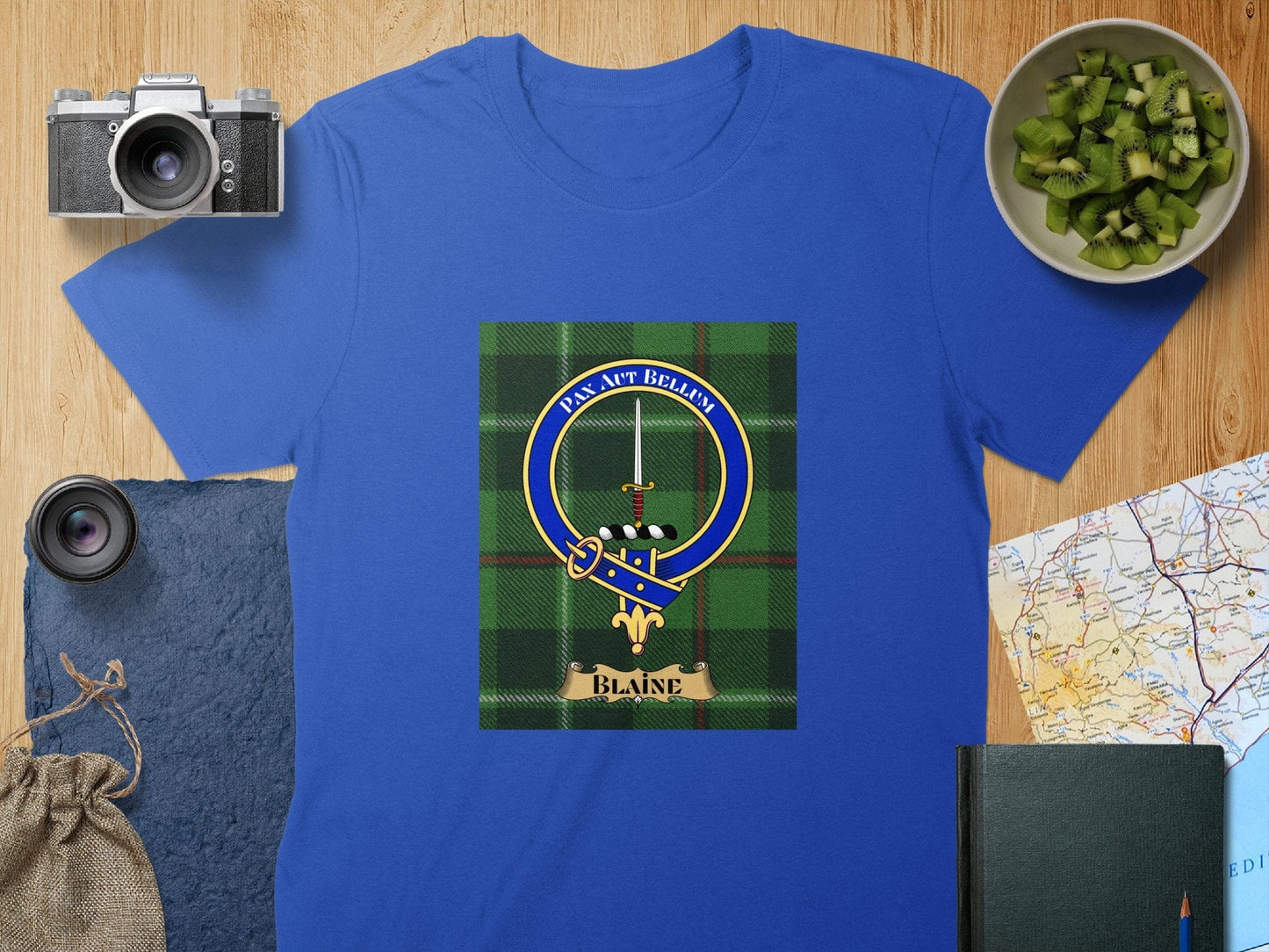 Physical Item S / Royal Blaine Clan Scottish Tartan Crest Unisex T-Shirt