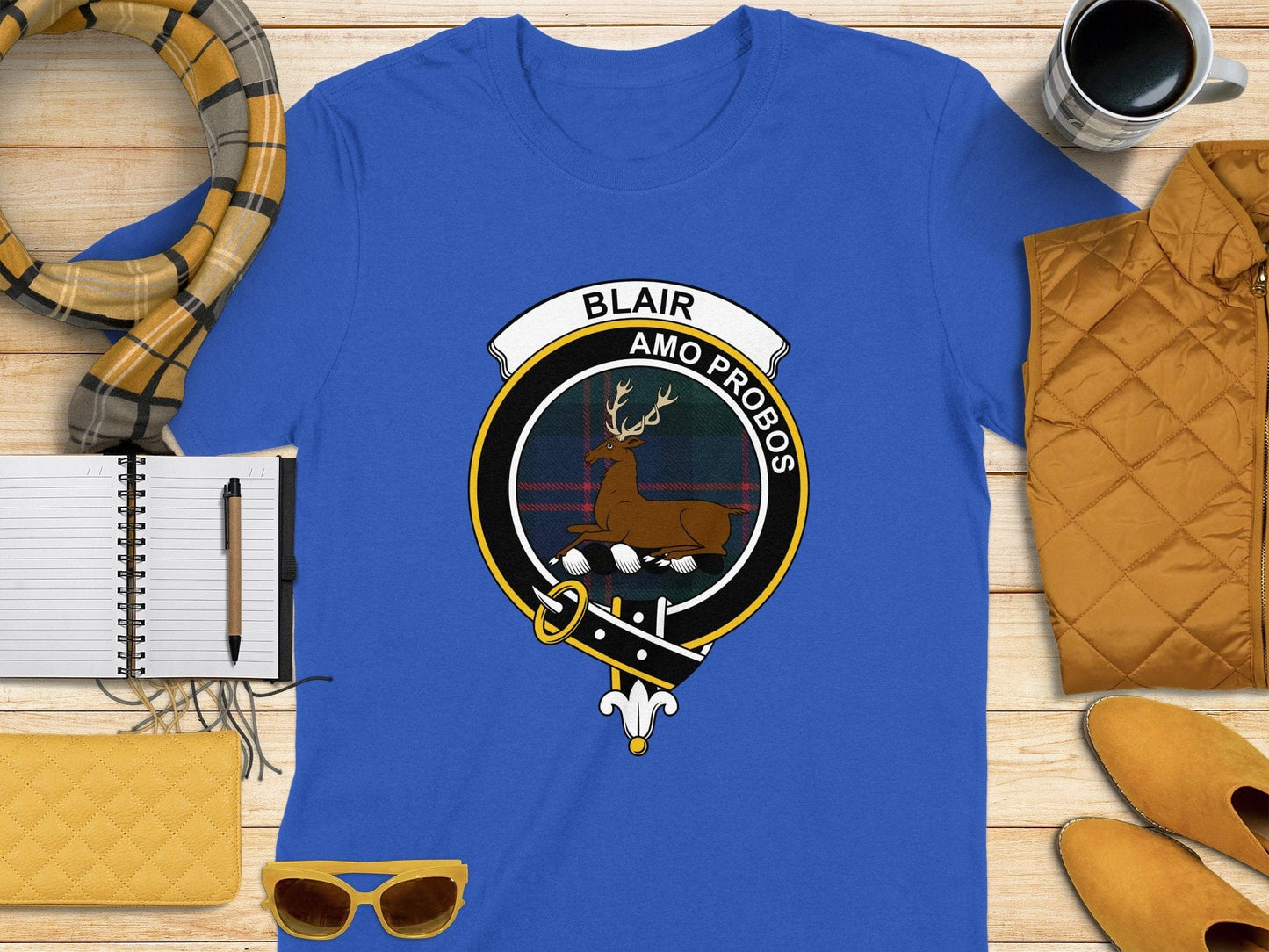 Physical Item S / Royal Blair Clan Scottish Tartan Crest T-Shirt