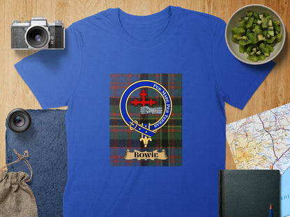 Physical Item S / Royal Bowie Clan Scottish Tartan Crest Unisex T-Shirt