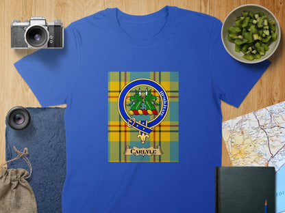 Physical Item S / Royal Carlyle Clan Scottish Tartan Crest Unisex T-Shirt