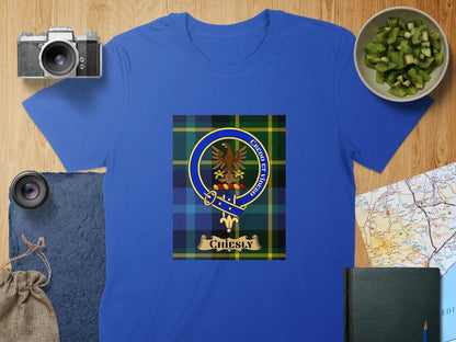 Physical Item S / Royal Chiesly Clan Scottish Tartan Crest Unisex T-Shirt