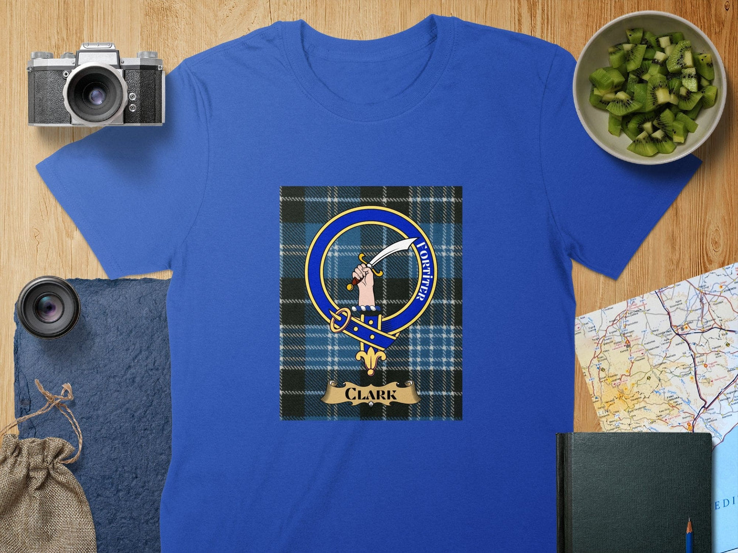 Physical Item S / Royal Clark Clan Scottish Tartan Crest Unisex T-Shirt