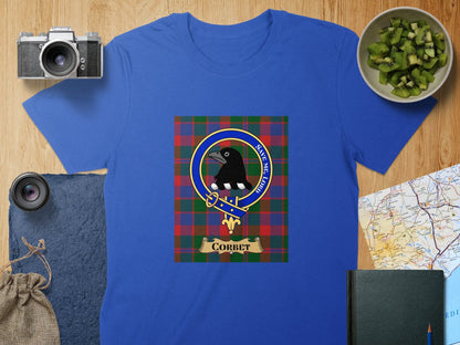 Physical Item S / Royal Corbet Clan Scottish Tartan Crest Unisex T-Shirt