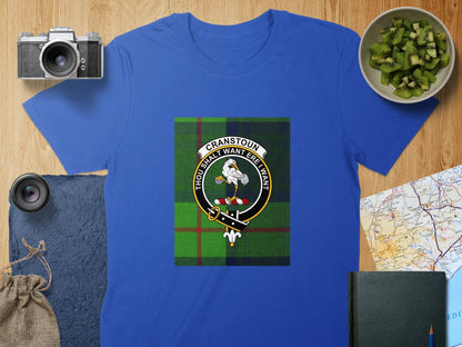 Physical Item S / Royal Cranstoun Clan Scottish Tartan Crest Unisex T-Shirt