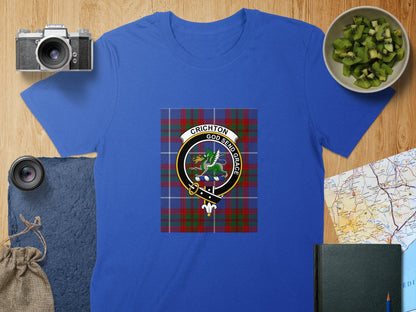 Physical Item S / Royal Crichton Clan Scottish Tartan Family Crest T-Shirt