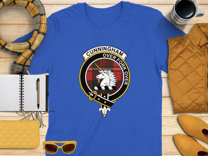 Physical Item S / Royal Cunningham Clan Scottish Tartan Crest T-Shirt