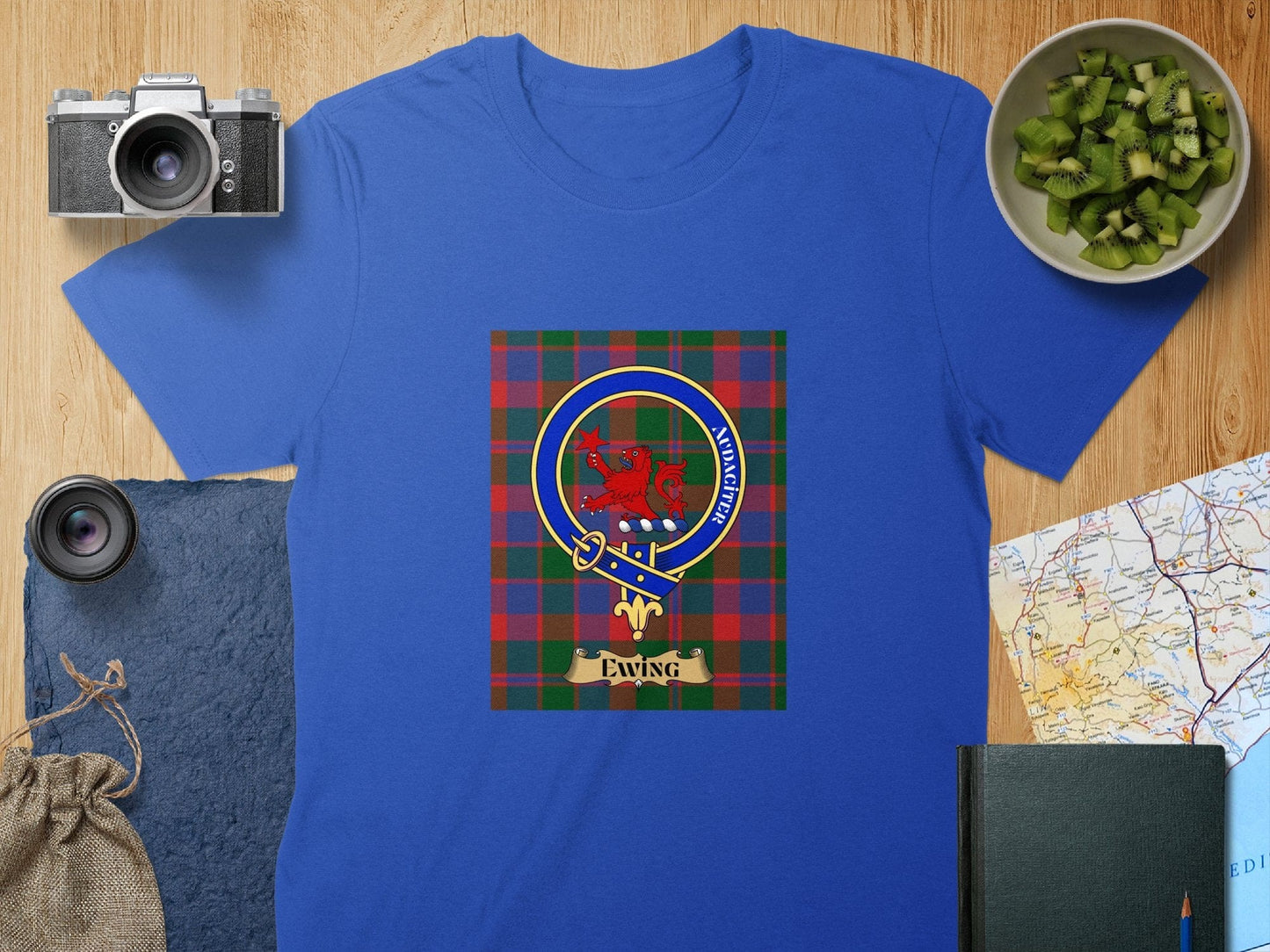 Physical Item S / Royal Ewing Clan Scottish Tartan Crest Unisex T-Shirt