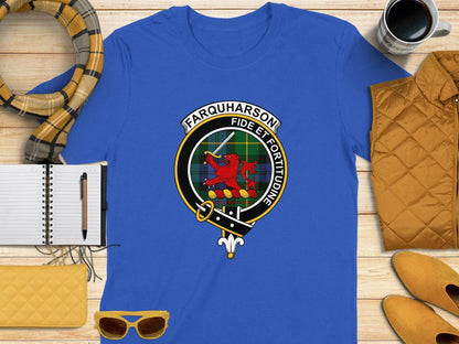 Physical Item S / Royal Farquharson Clan Scottish Tartan Crest T-Shirt