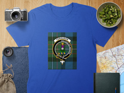 Physical Item S / Royal Ferguson Clan Scottish Tartan Crest Unisex T-Shirt