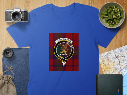 Physical Item S / Royal Fotheringham Clan Scottish Tartan Crest Unisex T-Shirt