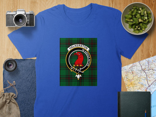 Physical Item S / Royal Halkerstion Clan Scottish Tartan Crest T-Shirt