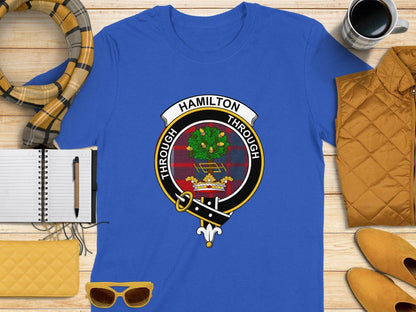 Physical Item S / Royal Hamilton Clan Scottish Tartan Crest T-Shirt