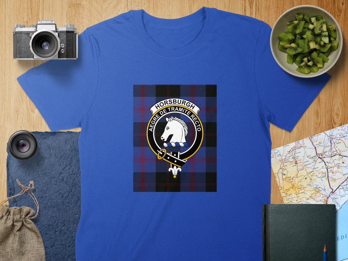 Physical Item S / Royal Horsburgh Clan Scottish Tartan Crest Unisex T-Shirt