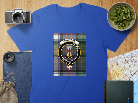 Physical Item S / Royal Houston Clan Scottish Tartan Crest Unisex T-Shirt