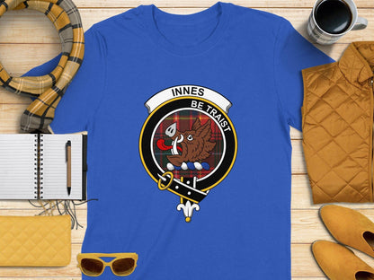 Physical Item S / Royal Innes Clan Scottish Tartan Crest T-Shirt