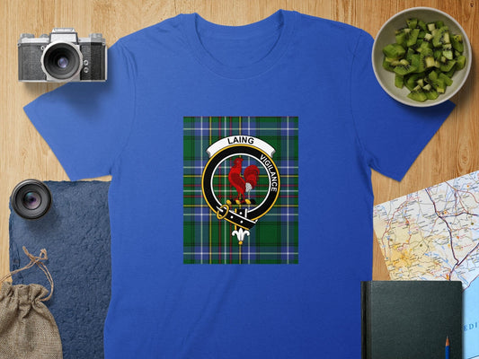 Physical Item S / Royal Laing Clan Scottish Tartan Crest Unisex T-Shirt