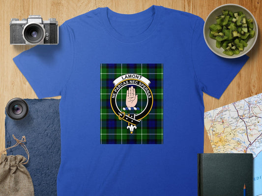 Physical Item S / Royal Lamont Clan Scottish Tartan Crest Unisex T-Shirt