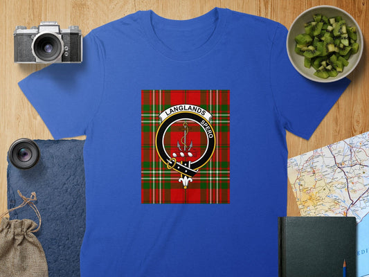 Physical Item S / Royal Langlands Clan Scottish Tartan Crest Unisex T-Shirt