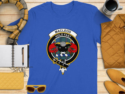 Physical Item S / Royal MacLeod Clan Scottish Tartan Crest T-Shirt