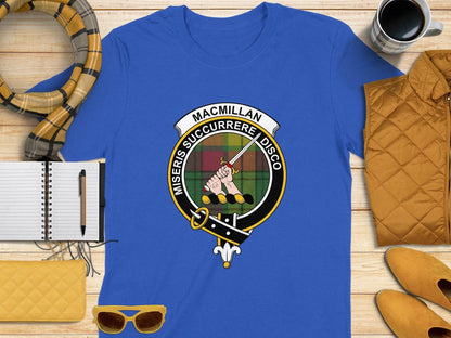 MacMillan Clan Scottish Tartan Crest T-Shirt - Celtic Ancestry Gifts