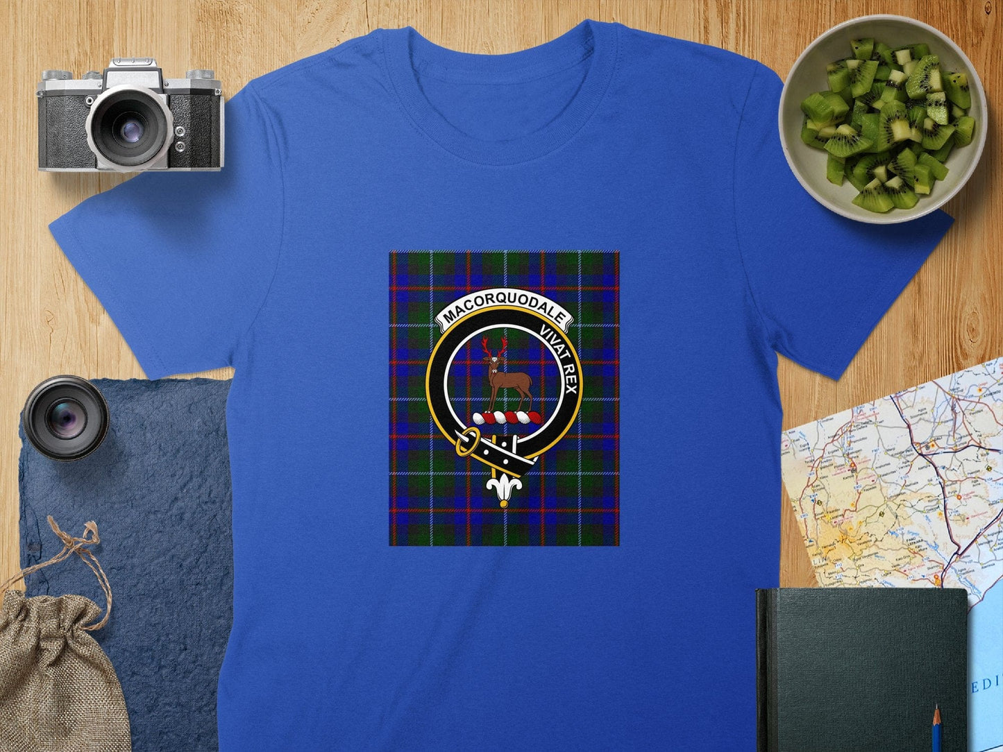 Physical Item S / Royal Macorquodale Clan Scottish Tartan Crest T-Shirt