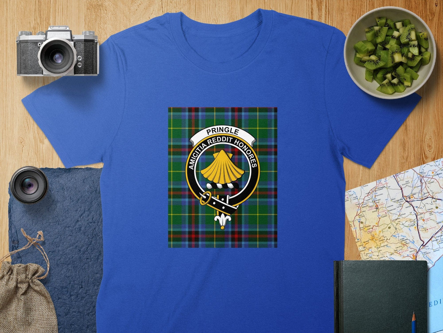 Physical Item S / Royal Pringle Clan Scottish Tartan Crest Unisex T-Shirt