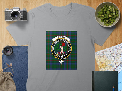 Physical Item S / Sport Grey Aiton Clan Scottish Tartan Crest Unisex T-Shirt