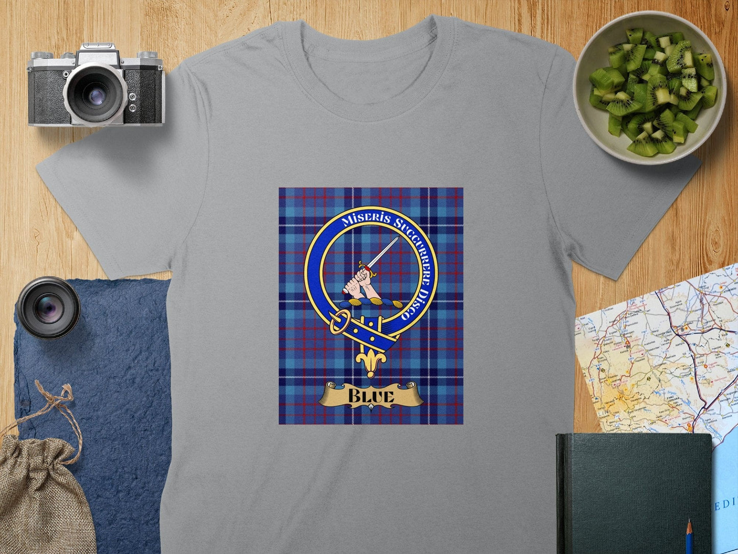 Physical Item S / Sport Grey Blue Clan Scottish Tartan Crest Unisex T-Shirt