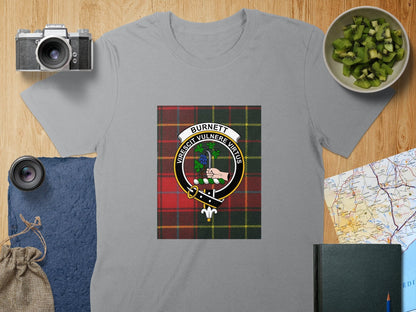 Physical Item S / Sport Grey Burnett Clan Scottish Tartan Crest Unisex T-Shirt