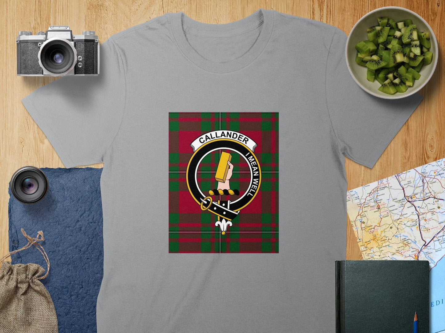 Physical Item S / Sport Grey Callander Clan Scottish Tartan Crest Unisex T-Shirt