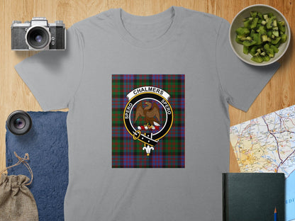 Physical Item S / Sport Grey Chalmers Clan Scottish Tartan Crest Unisex T-Shirt