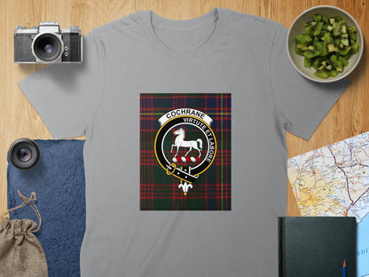 Physical Item S / Sport Grey Cochrane Clan Scottish Tartan Crest Unisex T-Shirt