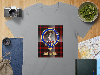 Physical Item S / Sport Grey Cox Clan Scottish Tartan Crest Unisex T-Shirt