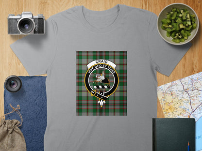 Physical Item S / Sport Grey Craig Clan Scottish Tartan Crest Unisex T-Shirt