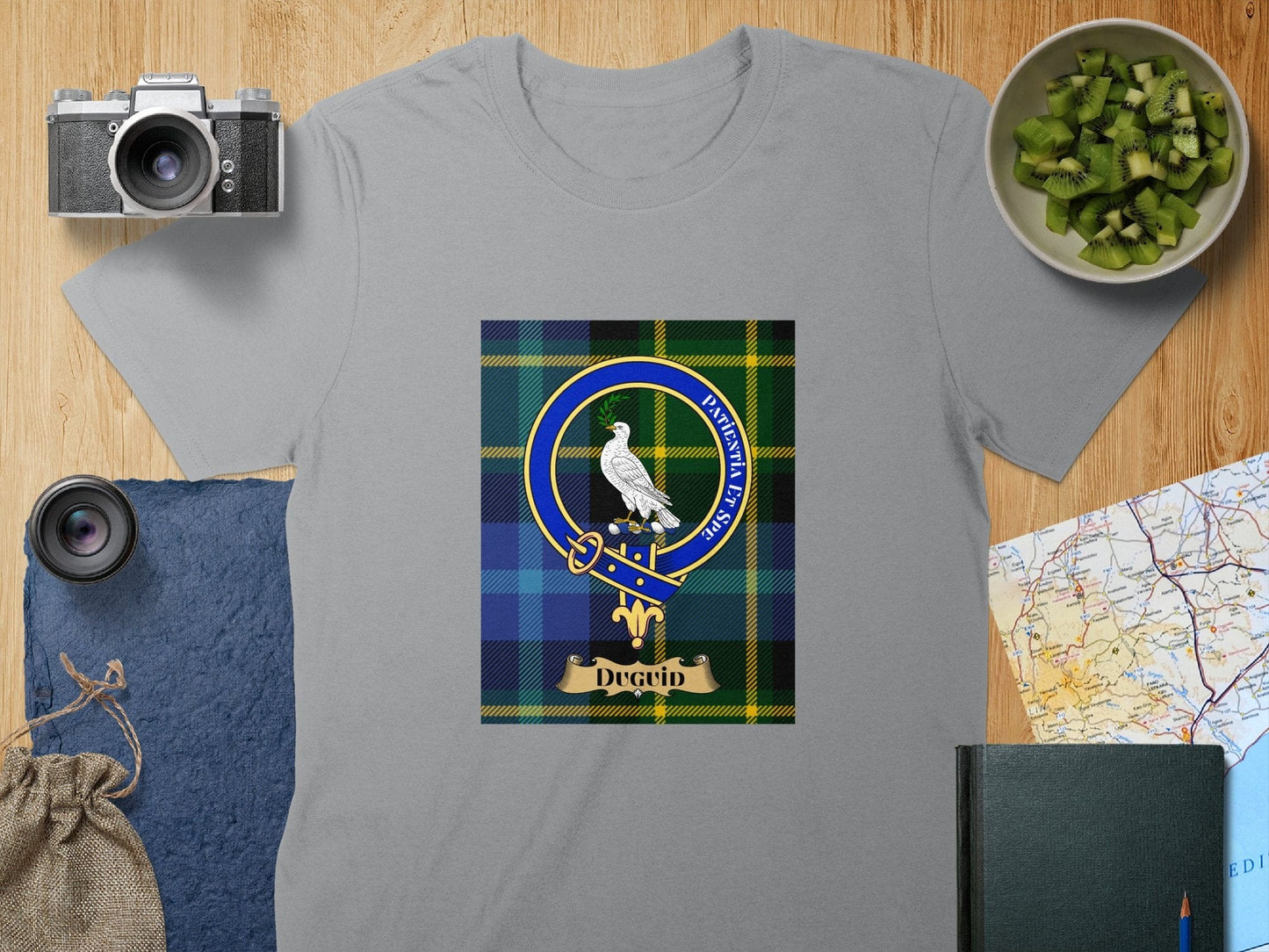 Physical Item S / Sport Grey Duguid Clan Scottish Tartan Crest Unisex T-Shirt