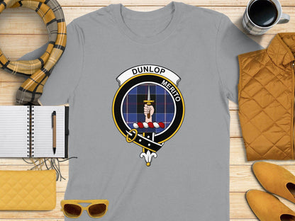 Physical Item S / Sport Grey Dunlop Clan Scottish Tartan Crest T-Shirt