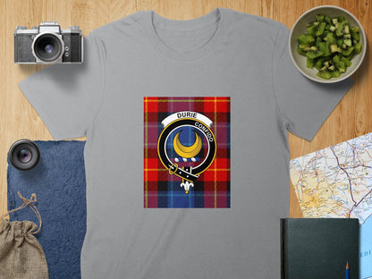 Physical Item S / Sport Grey Durie Scottish Clan Crest Confido Plaid T-Shirt