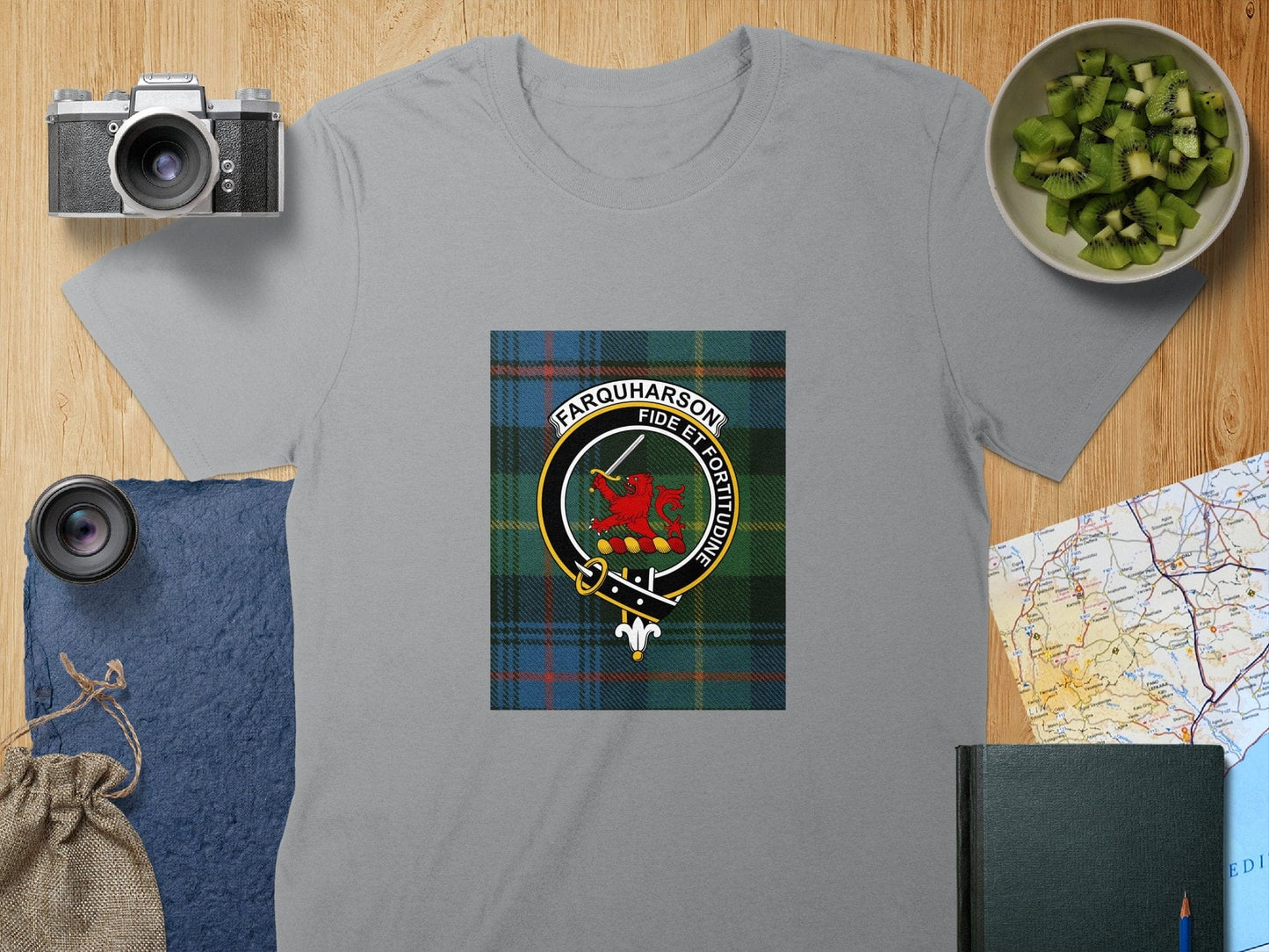 Physical Item S / Sport Grey Farquharson Clan Scottish Tartan Crest Unisex T-Shirt