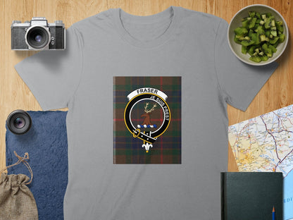 Physical Item S / Sport Grey Fraser Clan Scottish Tartan Crest Unisex T-Shirt